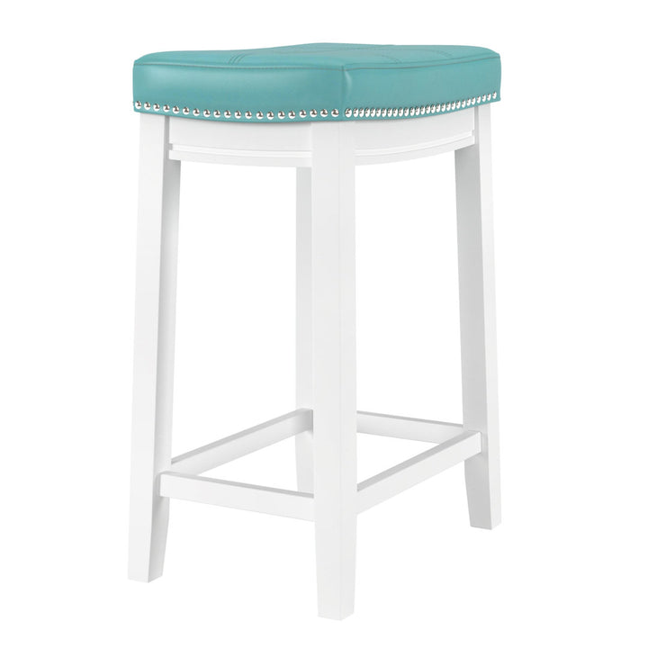 Arlyce Counter & Bar Solid Wood Backless Stool with Upholstered Seat Lark Manor™ Seat Height: Counter Stool (26.5" Seat Height)