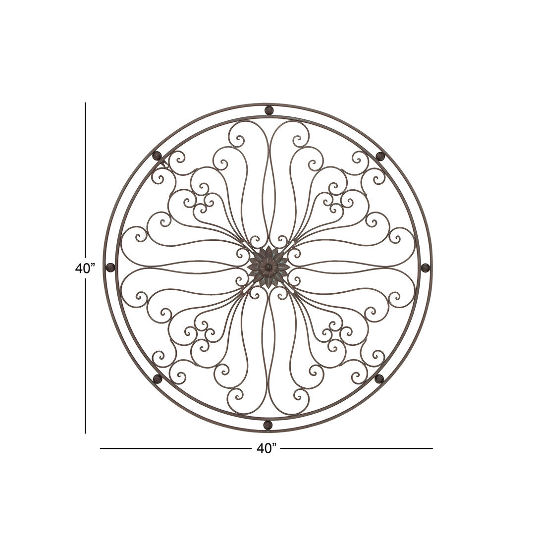 Metal Round Wall Décor Fleur De Lis Living