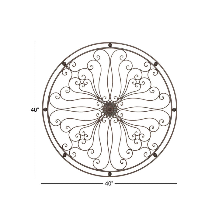 Metal Round Wall Décor Fleur De Lis Living