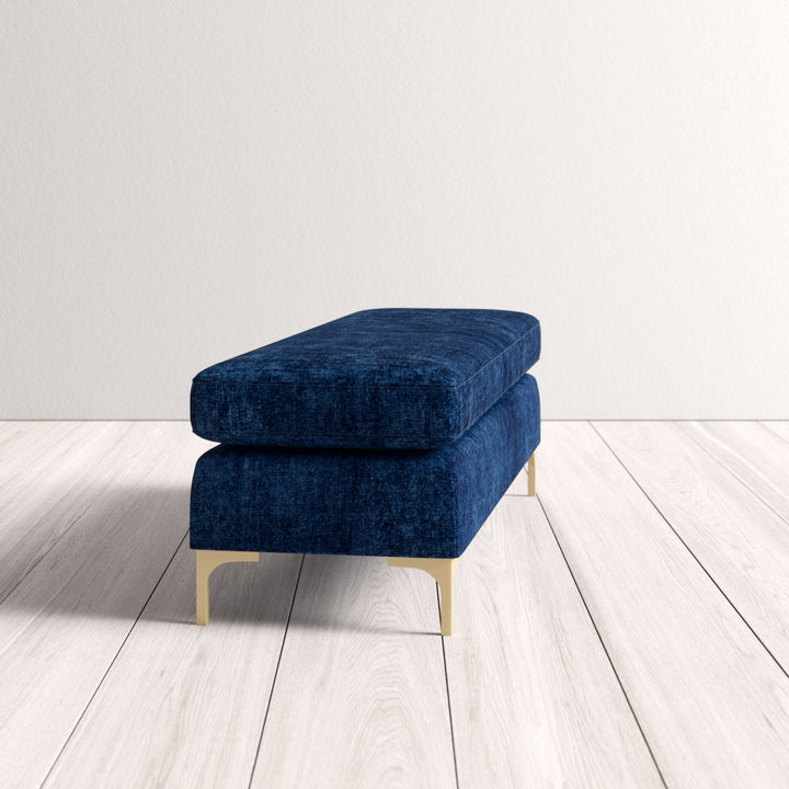 Baye Upholstered Bench AllModern Color: Navy Blue Velvet