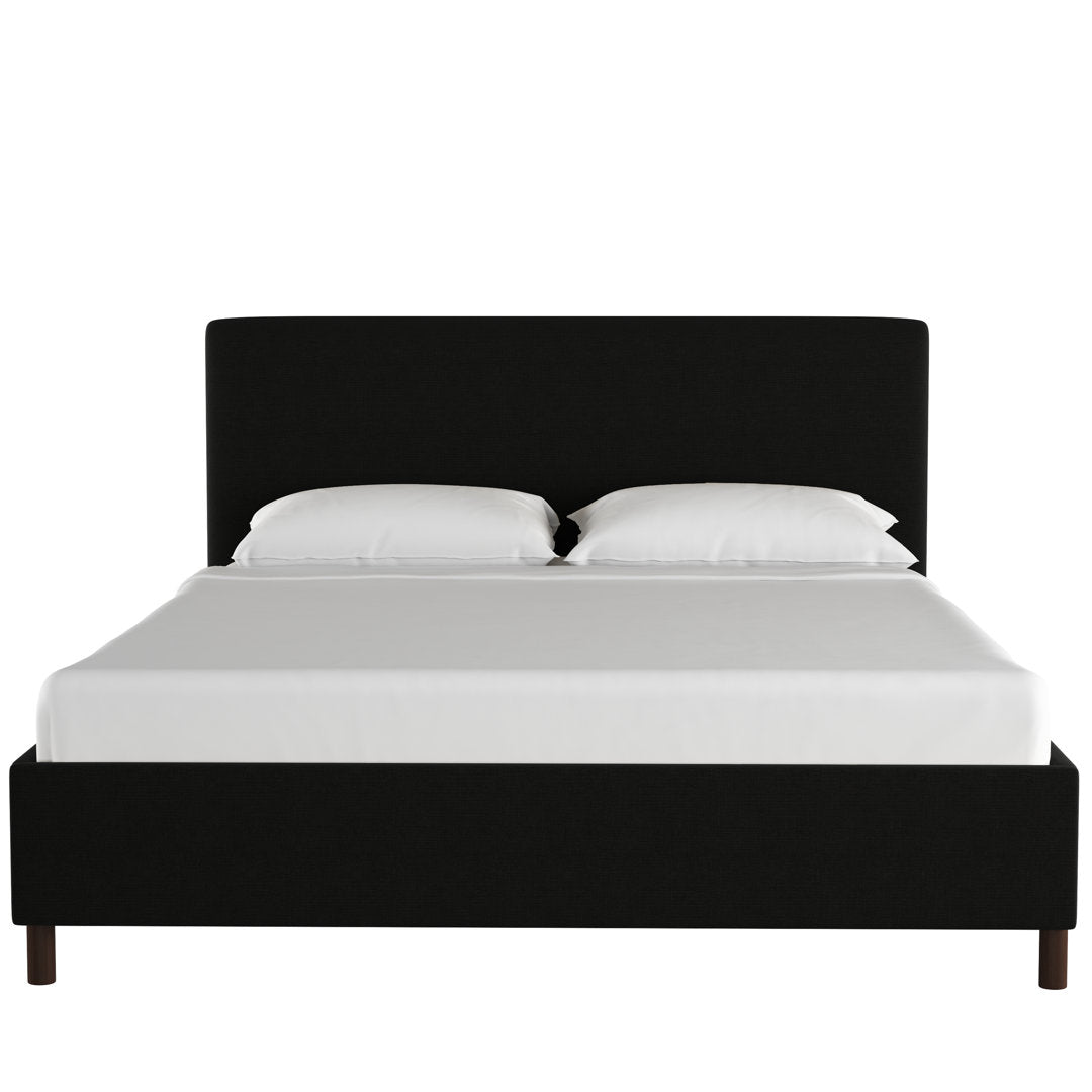 Pyburn Upholstered Low Profile Platform Bed Mercury Row® Color: Linen Black Size: King