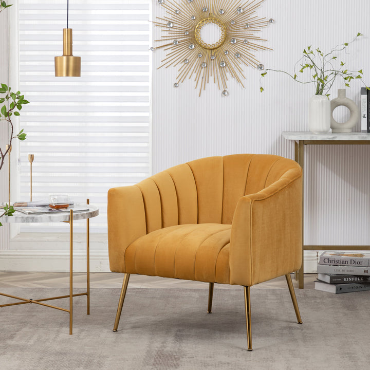 Murrow 28" W Tufted Velvet Armchair Willa Arlo™ Interiors Fabric: Mustard Velvet