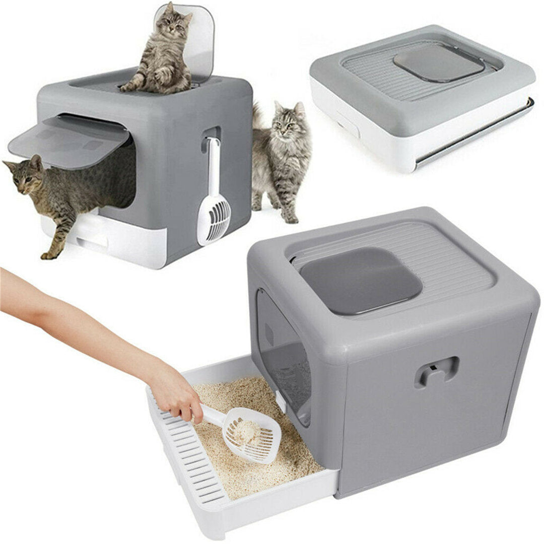 Extra Large Hooded Cat Litter Box With Top Entrance Tucker Murphy Pet™