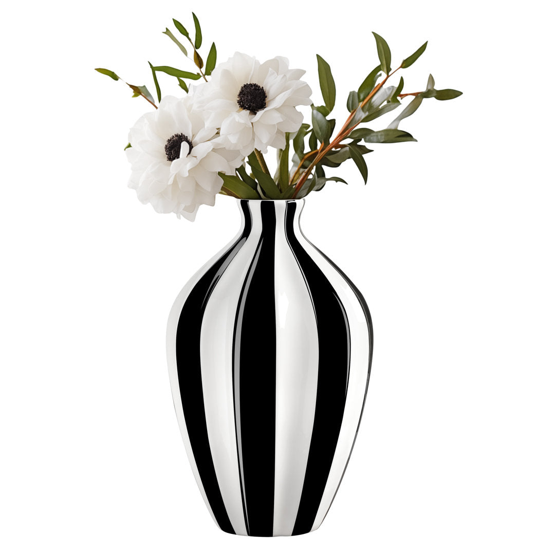 Gelb Black/White Ceramic Table Vase Orren Ellis