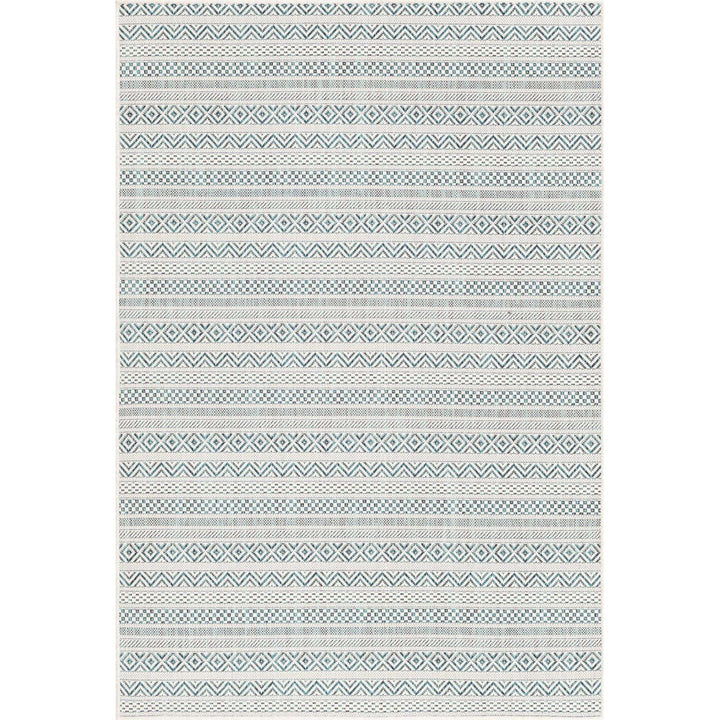 Hewitt Striped Teal Indoor / Outdoor Area Rug Steelside™ Rug Size: Rectangle 4'1" x 6'1"