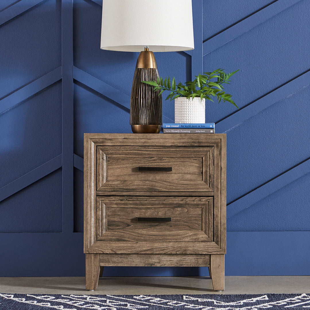 Anquenette 2 Drawer Nightstand in Brown Loon Peak®