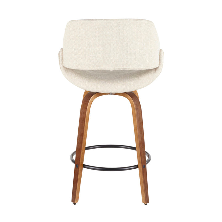 Lakyia Upholstered Bar & Counter Stool with Round Footrest George Oliver Upholstery: Cream, Seat Height: Counter Stool (26" Seat Height)