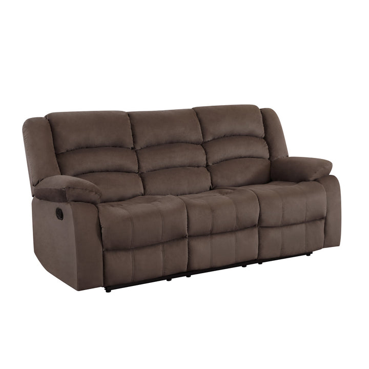 Aum 81" Pillow Top Arm Reclining Sofa Red Barrel Studio® Upholstery Color: Brown