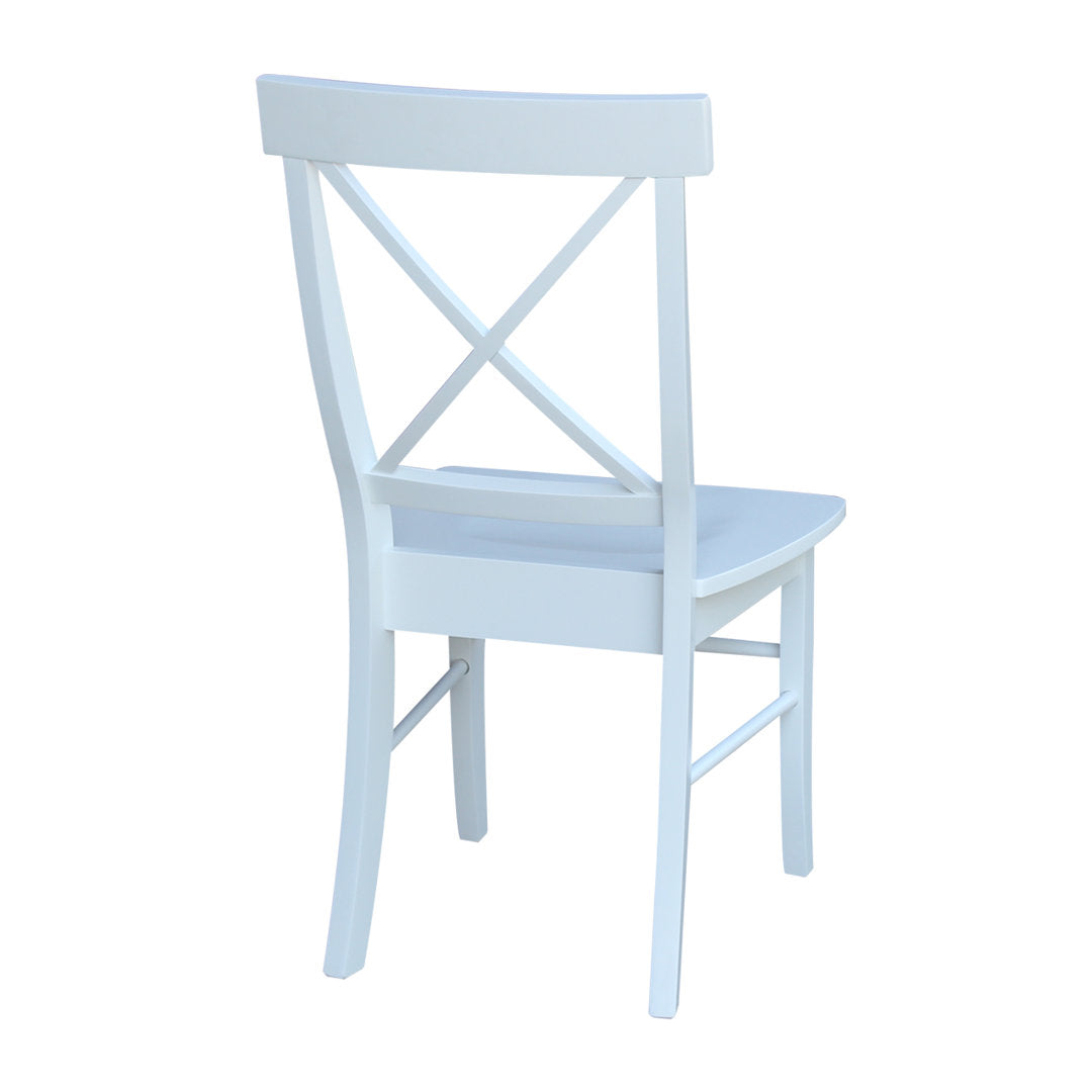Solid Wood Cross Back Side Chair (Set of 2) August Grove® Color: Bright White