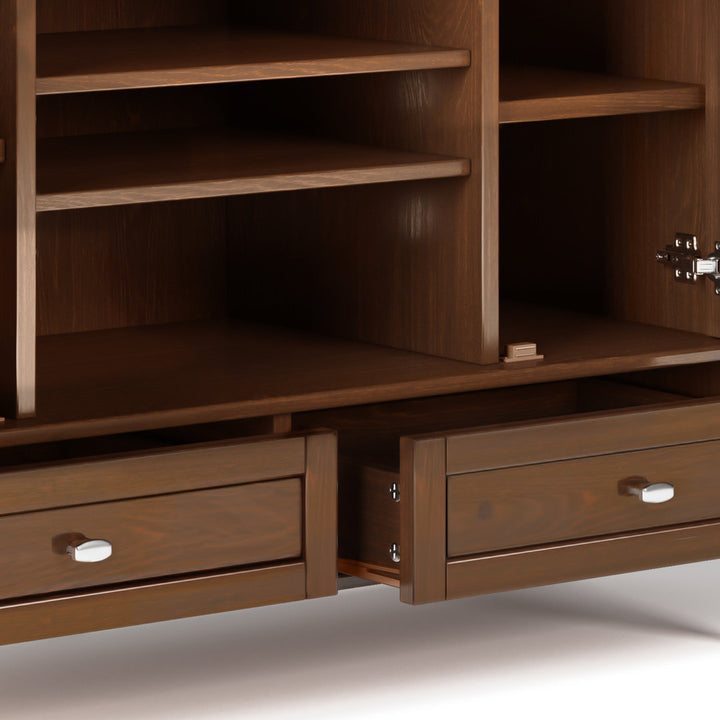 Warm Shaker SOLID WOOD TV Media Stand iFor TVs up to 50 inches Simpli Home Color: Russet Brown