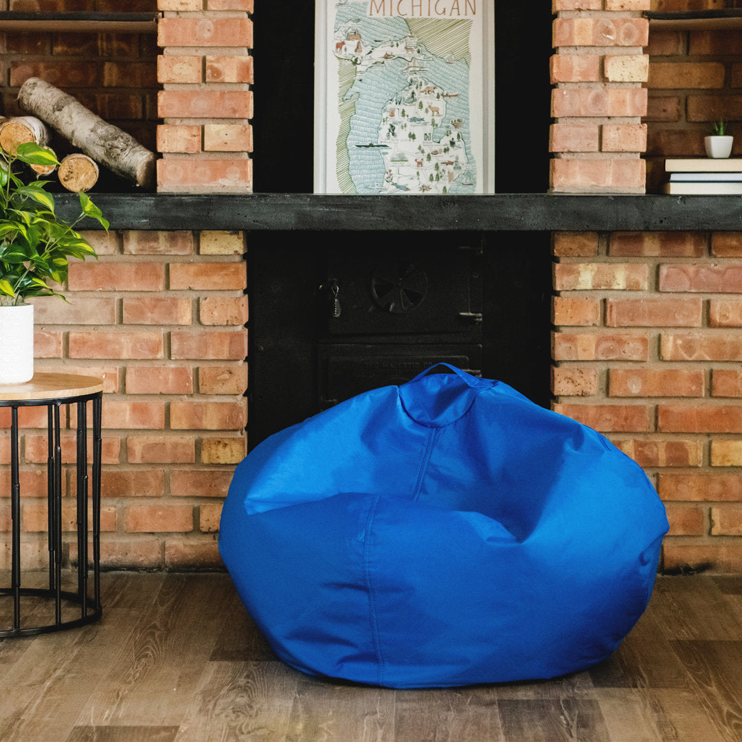 Big Joe Classic Bean Bag Chair Big Joe Size: 16"H x 27.5"W x 27.5"D Fabric: Sapphire Polyester Blend