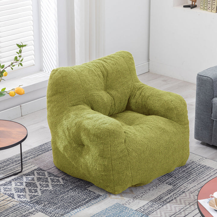 Medium Bean Bag Chair Viv + Rae™ Body Fabric: Lawn Green Faux Fur