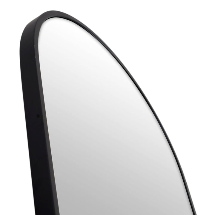 Kira Arched Mirror Glass Warehouse Size: 40'' X 60'' Finish: Black