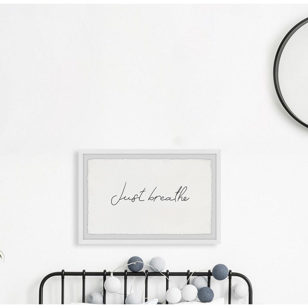 Keep Breathing - Picture Frame Textual Art Print on Paper Red Barrel Studio® Size: 12" H x 18" W x 1.5" D