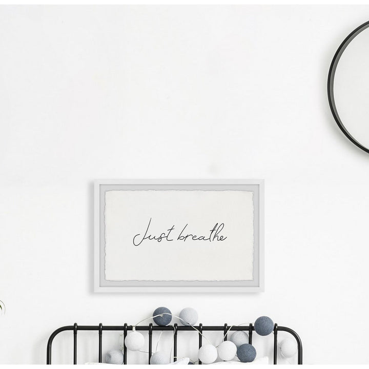 Keep Breathing - Picture Frame Textual Art Print on Paper Red Barrel Studio® Size: 12" H x 18" W x 1.5" D
