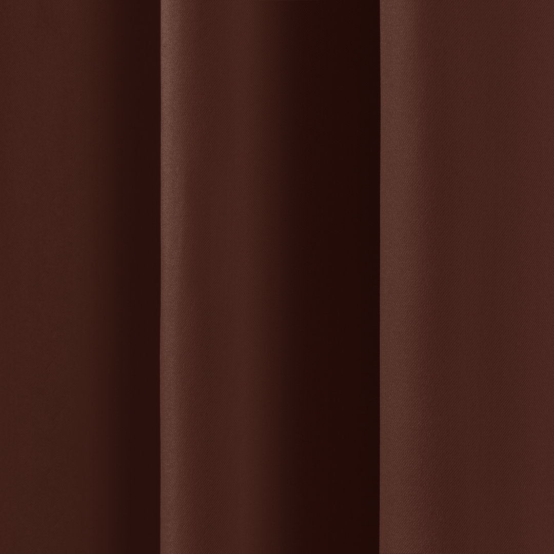 Bantam Solid Blackout Thermal Rod Pocket Curtain Panels (Set of 2) Ebern Designs Curtain Color: Chocolate Size per Panel: 52" W x 102" L