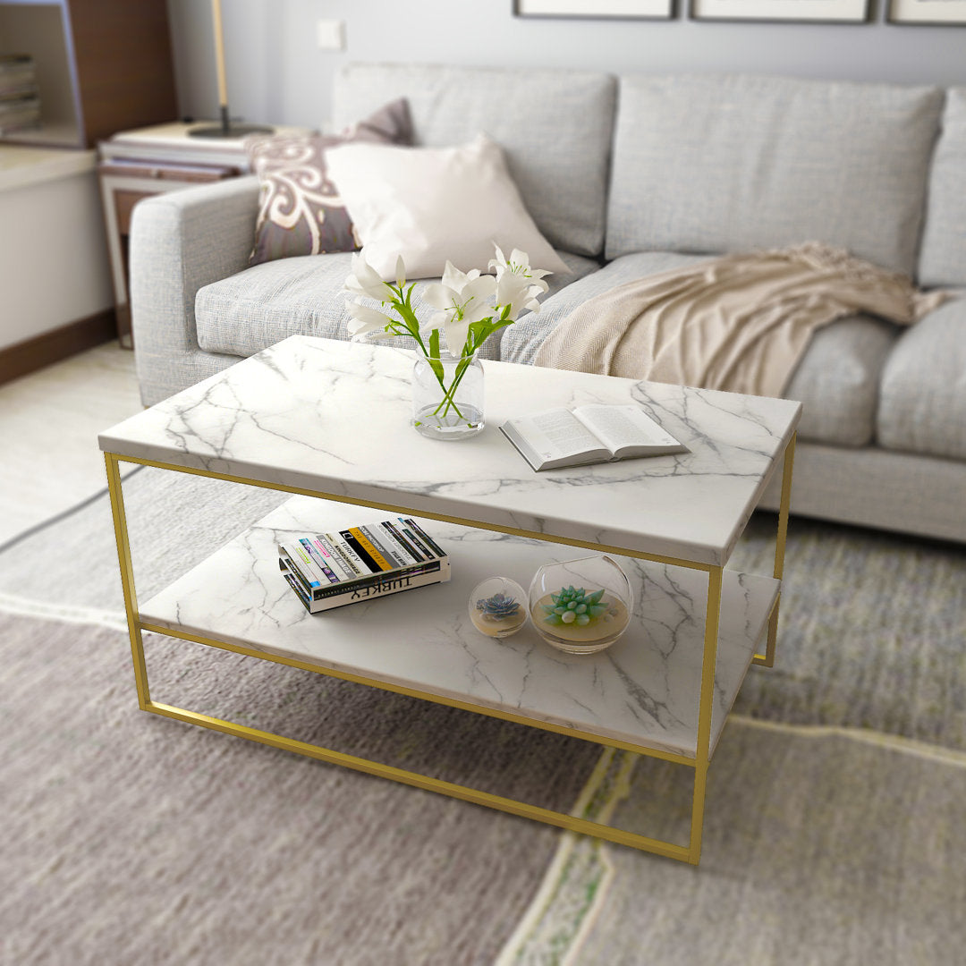 Burkhalter Sled Coffee Table Mercer41 Table Base Color: Gold