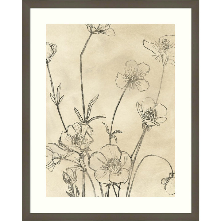Vintage Wildflowers I by June Erica Vess - Picture Frame Painting Joss & Main Frame Color: Gray Size: 25" H x 20" W