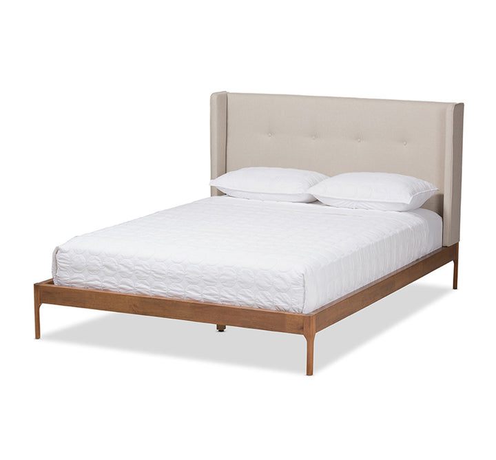 Ellerman Tufted Platform Bed Mercury Row® Color: Light Beige Size: Queen
