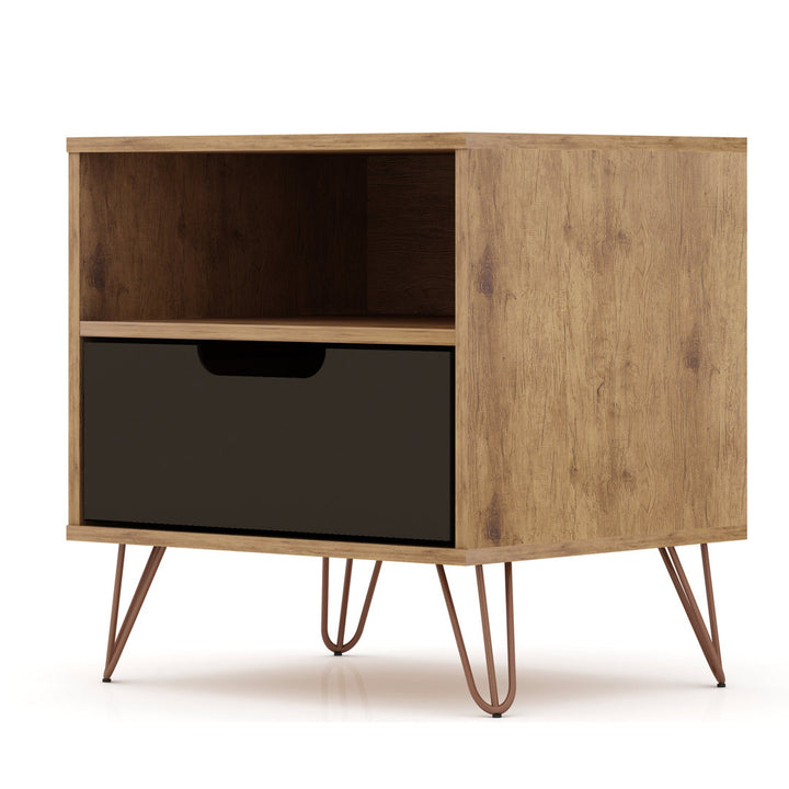 Darbie Drawer Nightstand Zipcode Design™ Color: Nature/Textured Gray Quantity: Set of 2