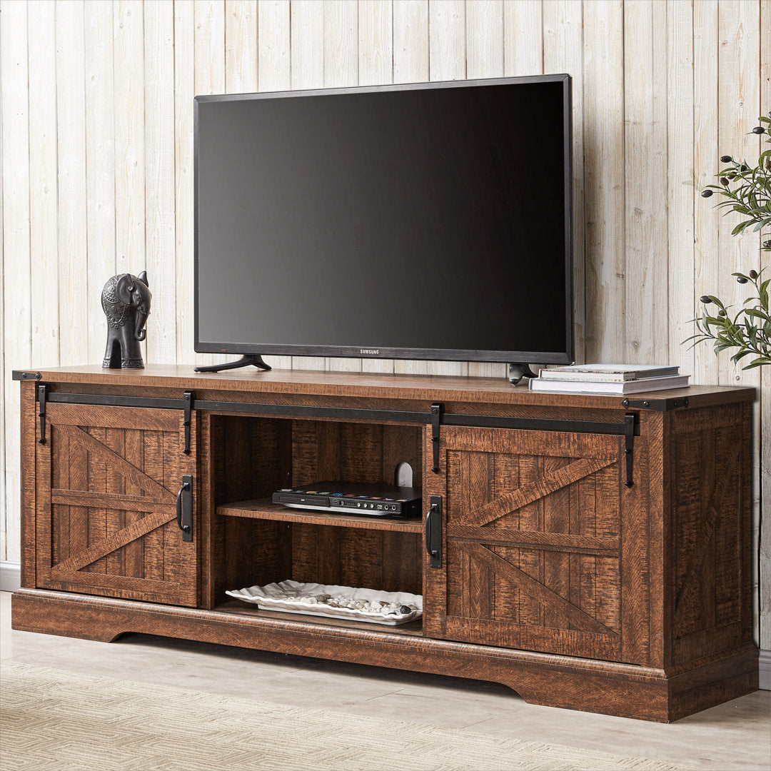 Bryndee Farmhouse TV Stand, Entertainment Center for TVs up to 75" Gracie Oaks Color: Reclaimed Barnwood