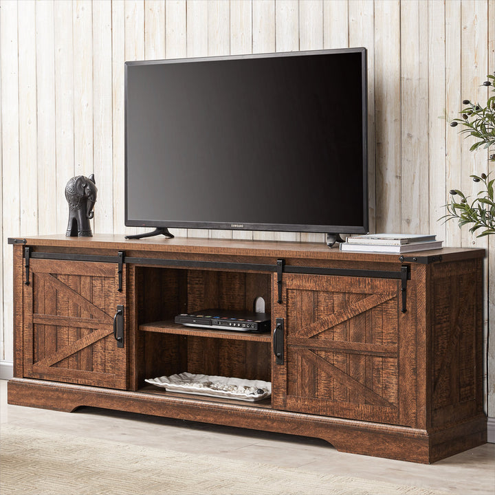 Bryndee Farmhouse TV Stand, Entertainment Center for TVs up to 75" Gracie Oaks Color: Reclaimed Barnwood