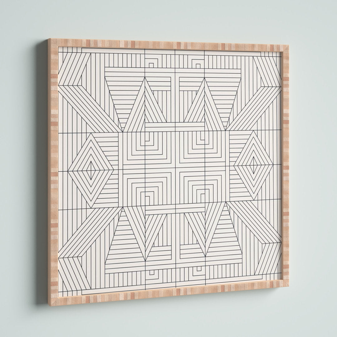 Line Mandala' - Picture Frame Graphic Art Print on Paper Mercury Row® Size: 20" H x 20" W x 1" D