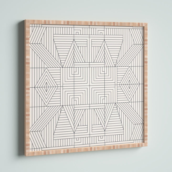 Line Mandala' - Picture Frame Graphic Art Print on Paper Mercury Row® Size: 20" H x 20" W x 1" D