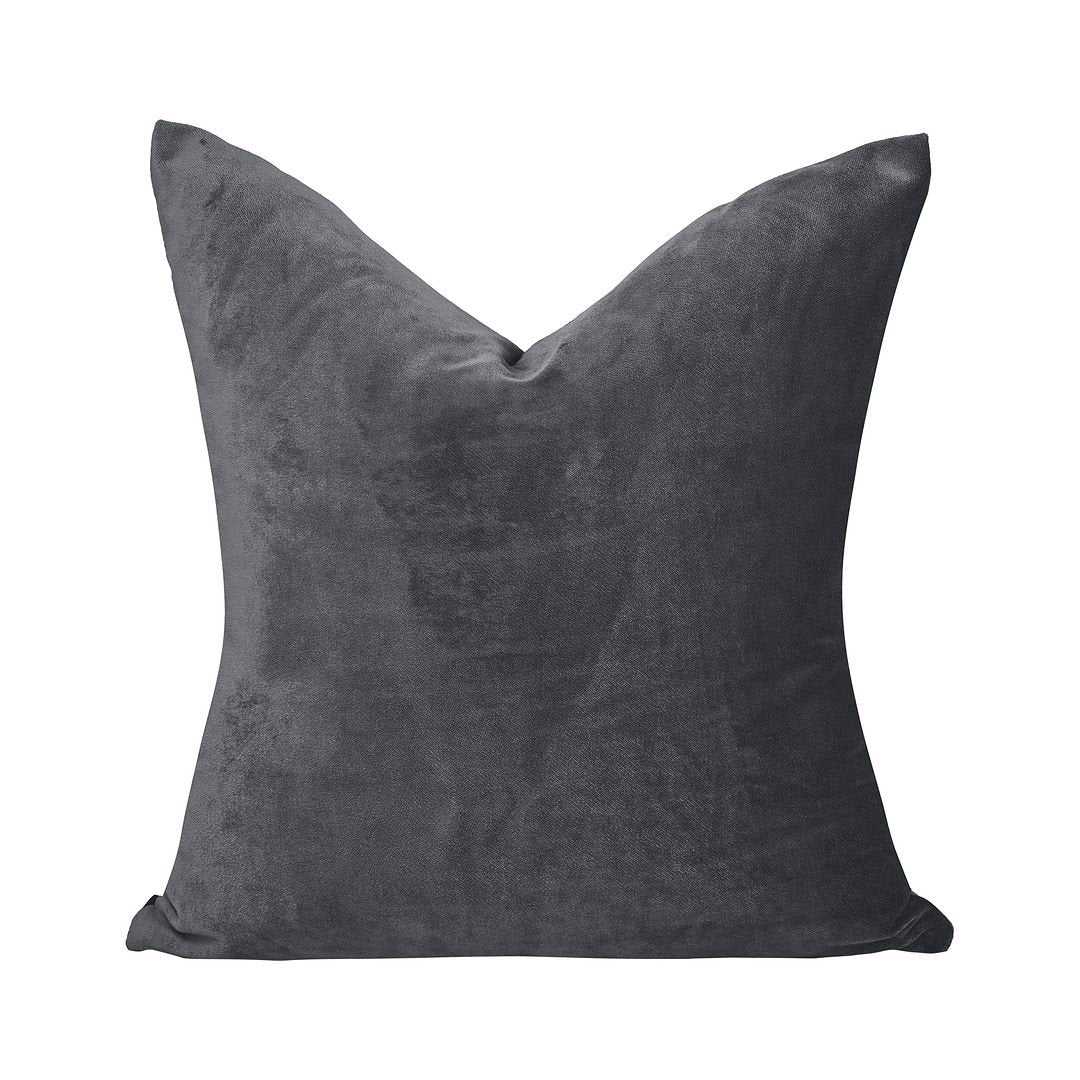 Velvet Throw Square Pillow Cover (Set of 2) Lilijan Home & Curtain Color: 67 Iron Size: 16" x 16"