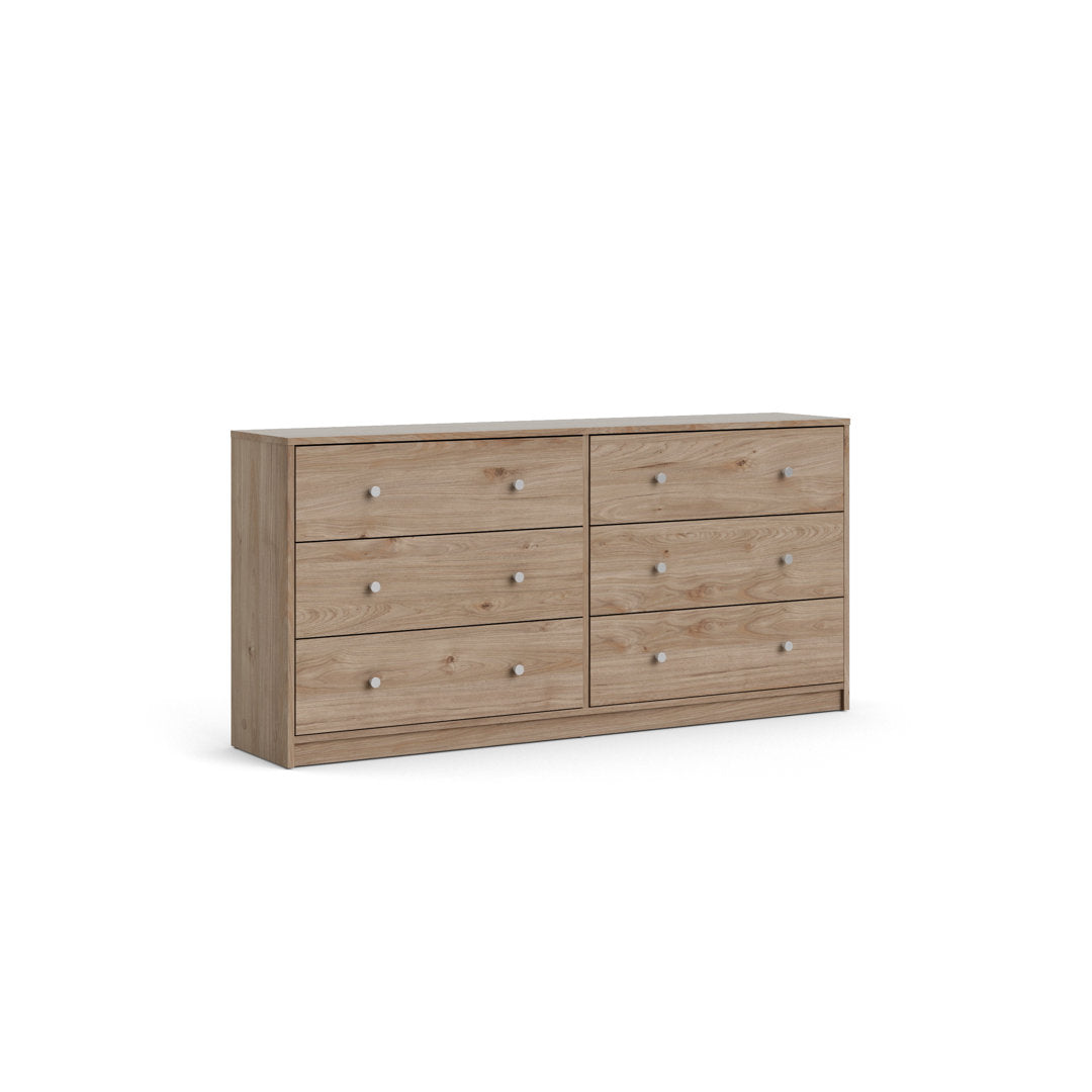 Guilford 6 Drawer 56.34" W Double Dresser Wade Logan® Color: Jackson Hickory