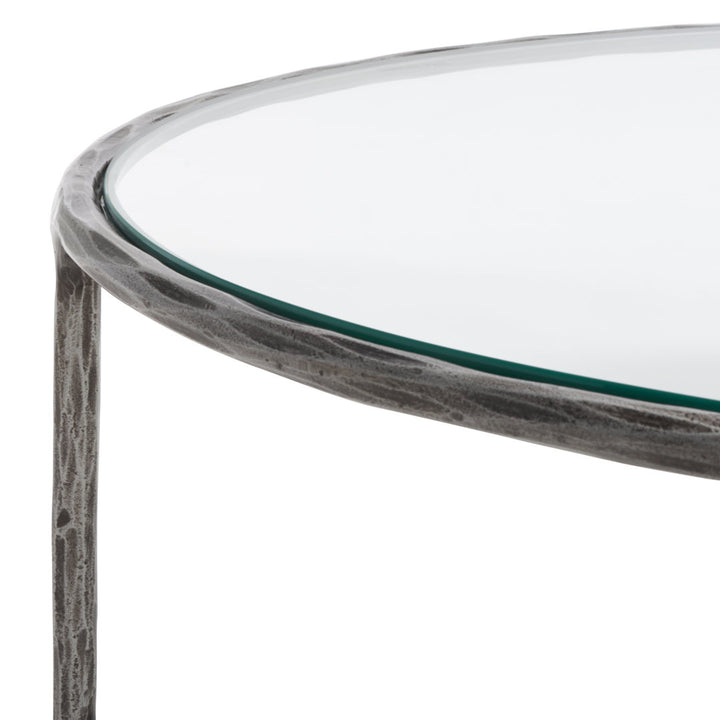 Evelynn 4 Legs Coffee Table Joss & Main Table Top Color: Clear, Table Base Color: Silver
