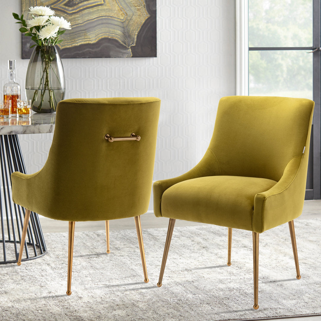Magallanes Velvet Upholstered Side Chair (Set of 2) Willa Arlo™ Interiors Upholstery Color: Green