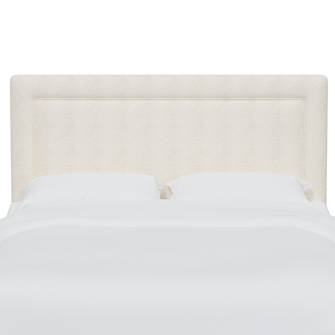 Rowberrow Upholstered Panel Headboard Mercury Row® Size: King Upholstery: Zuma White Textured Linen