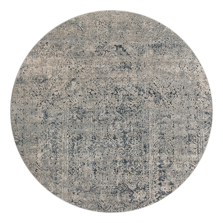 Corteney Oriental Gray Area Rug Alcott Hill® Rug Size: Round 7'