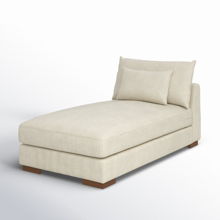 Ayvion Upholstered Chaise Lounge Wade Logan® Fabric: Beige Corduroy