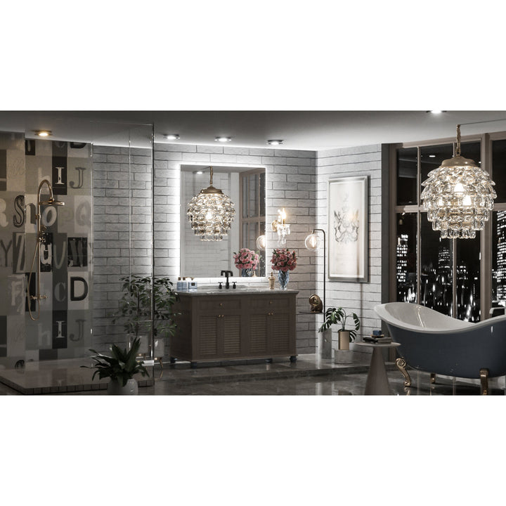 Adorna LED Backlit Frameless Lighted Bathroom Vanity Mirror Wall Mirror Dimmable Anti Fog Orren Ellis Size: 30" x 36"