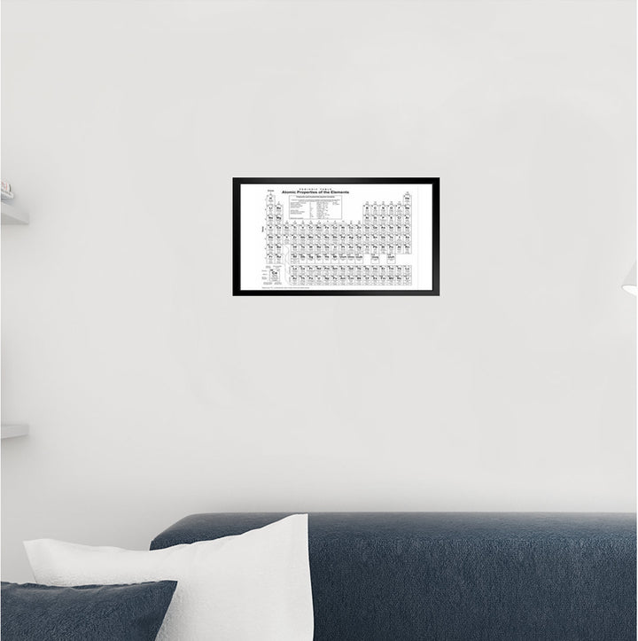 Periodic Table Atomic Properties Of Elements Educational Chart Minimalist White Science Scientific Class Classroom Teacher Learning Display Supplies Teaching Matted Framed Art Wall Decor 26X20 Trinx
