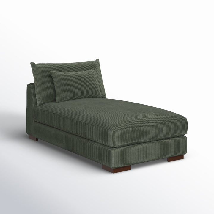 Ayvion Upholstered Chaise Lounge Wade Logan® Fabric: Green Corduroy