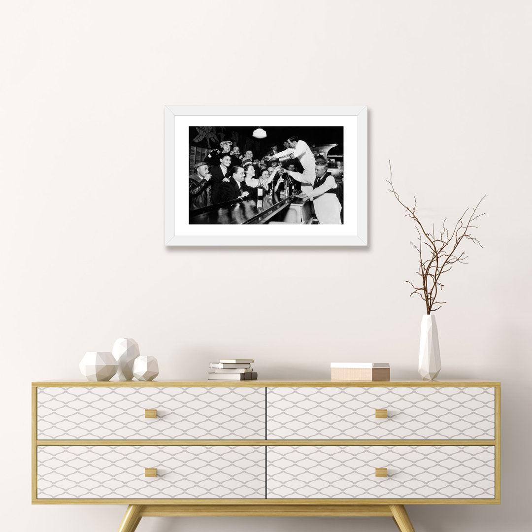 End of the Prohibition Party - Photograph Print East Urban Home Size: 16" H x 24" W x 1" D Format: White Framed Paper