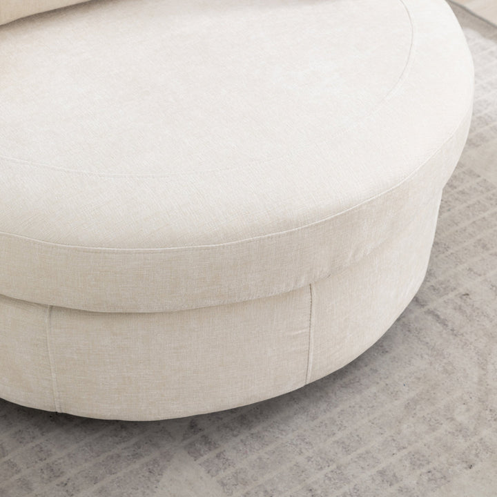 Achorn Polyester Recessed Arm Swivel Barrel Chair
