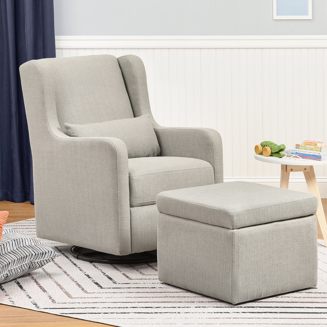 Adrian Swivel Glider and Ottoman Carter's by DaVinci Upholstery Color: Gray Tweed