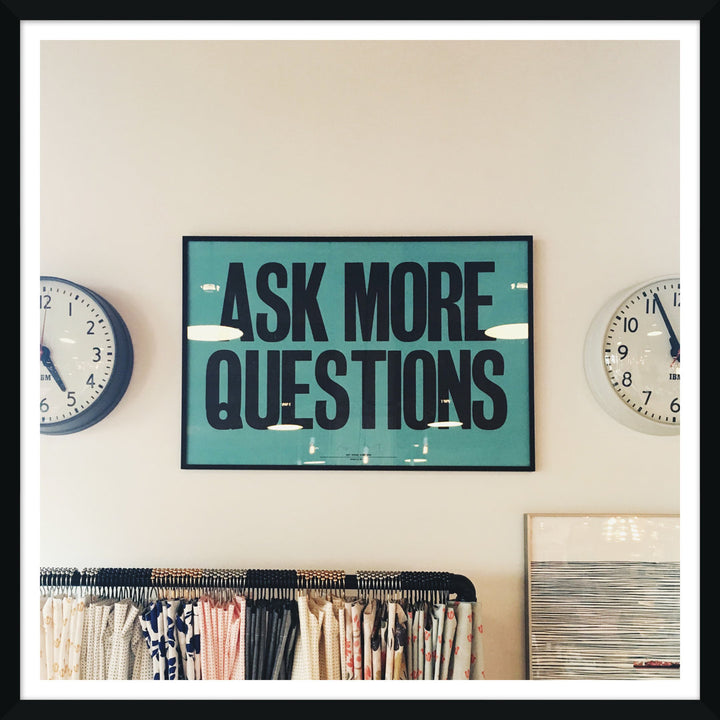 Ask Me More Questions' Framed Textual Art Print AllModern