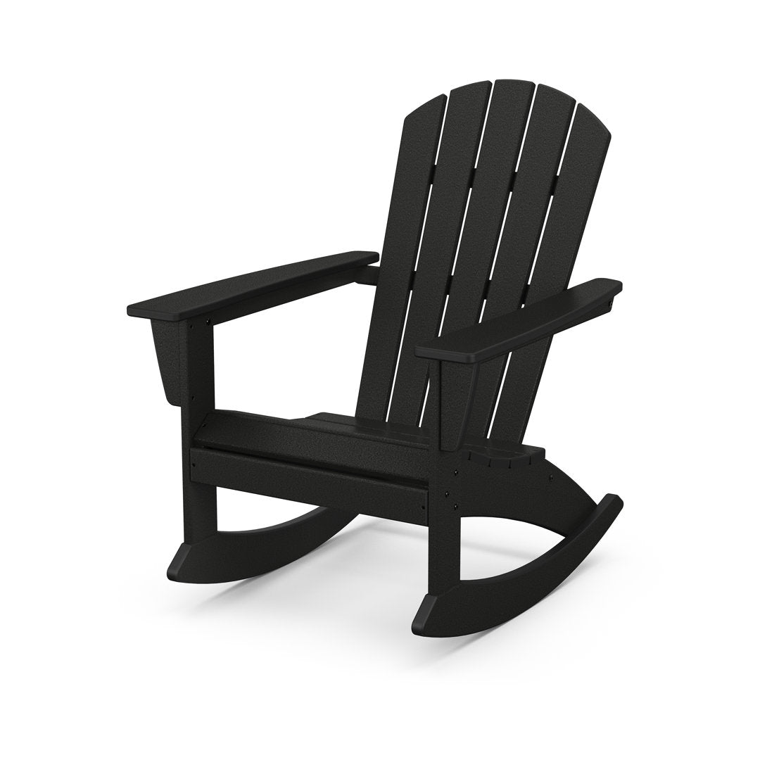 Nautical Adirondack Rocking Chair POLYWOOD® Frame Color: Black