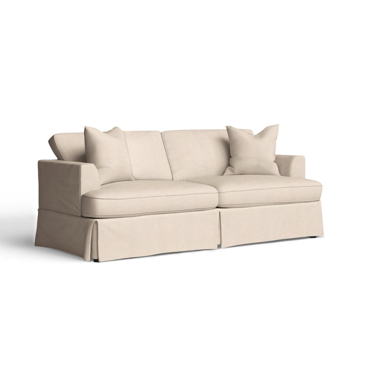 Lucia 93" Recessed Arm Slipcovered Sofa Bed Wayfair Custom Upholstery™ Fabric: Classic Natural Twill