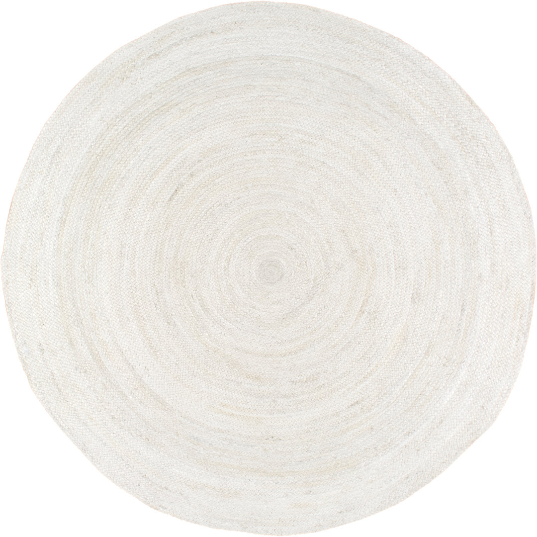 Cruise Handmade Braided Jute Area Rug in Off White Highland Dunes Rug Size: Round 4'