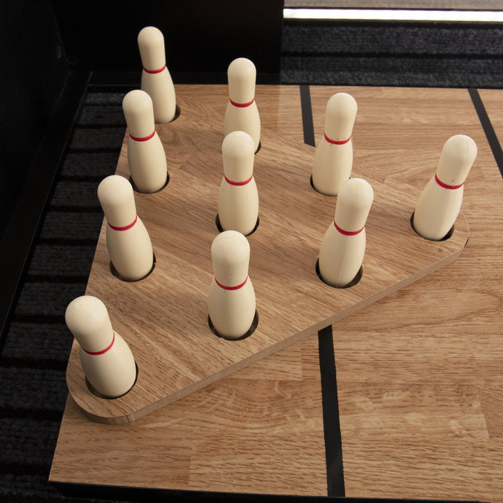 American Legend Kirkwood 9' LED Shuffleboard Table with Bonus Bowling Game American Legend