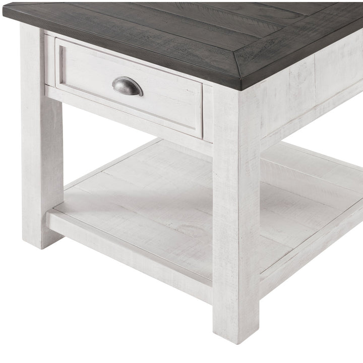 Holliman End Table with Storage Lark Manor™ Color: White/Gray