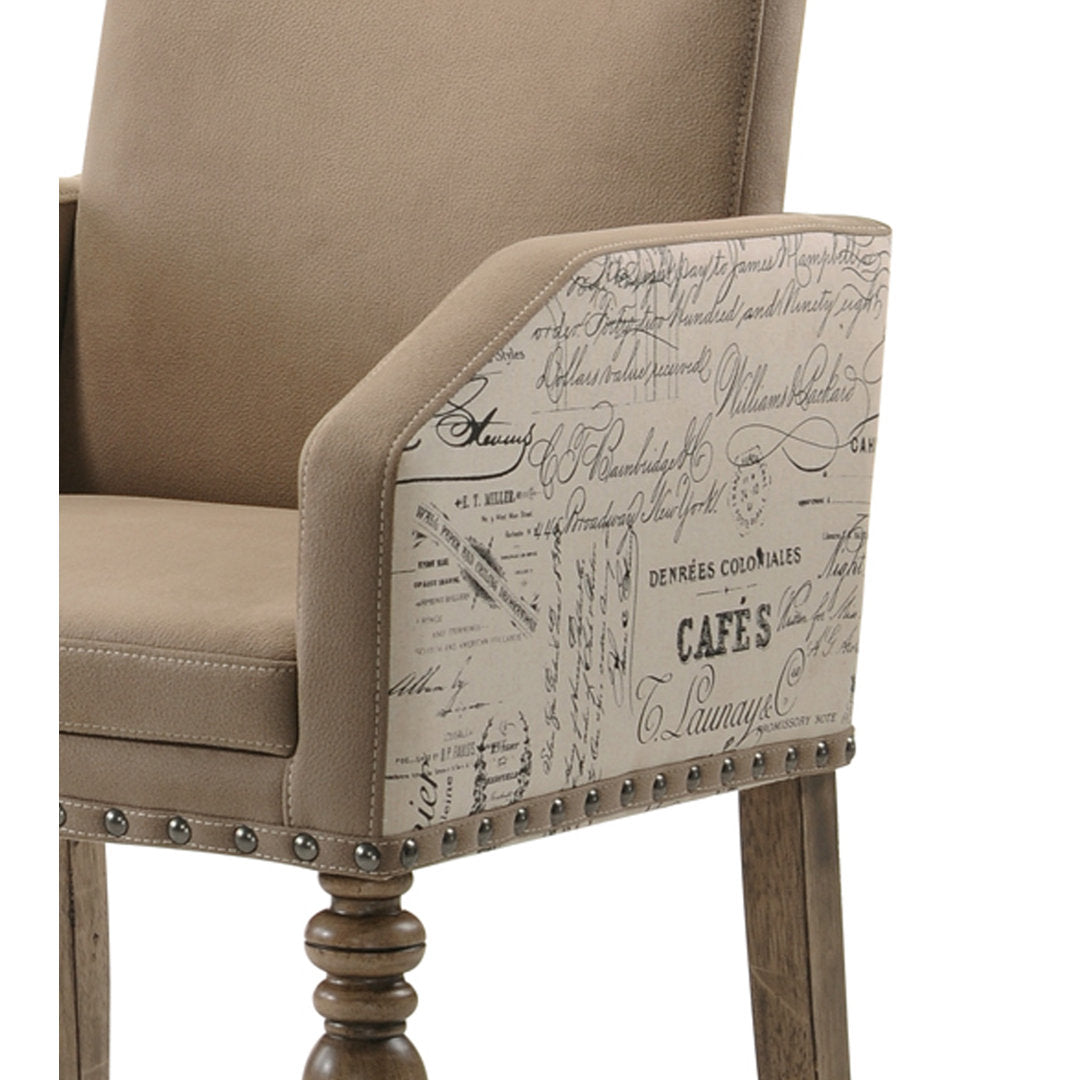 Dasher Upholstered Arm Chair in Brown (Set of 2) One Allium Way®