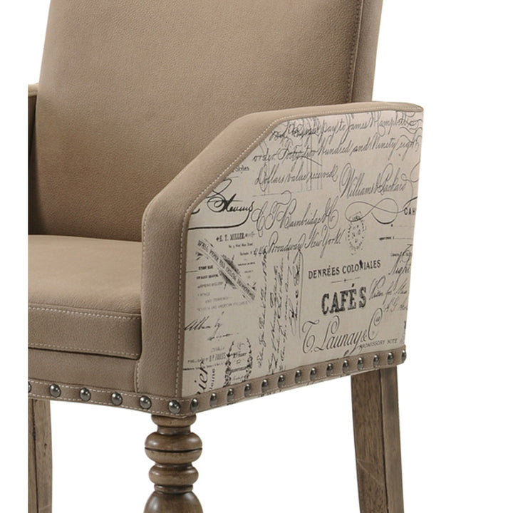 Dasher Upholstered Arm Chair in Brown (Set of 2) One Allium Way®