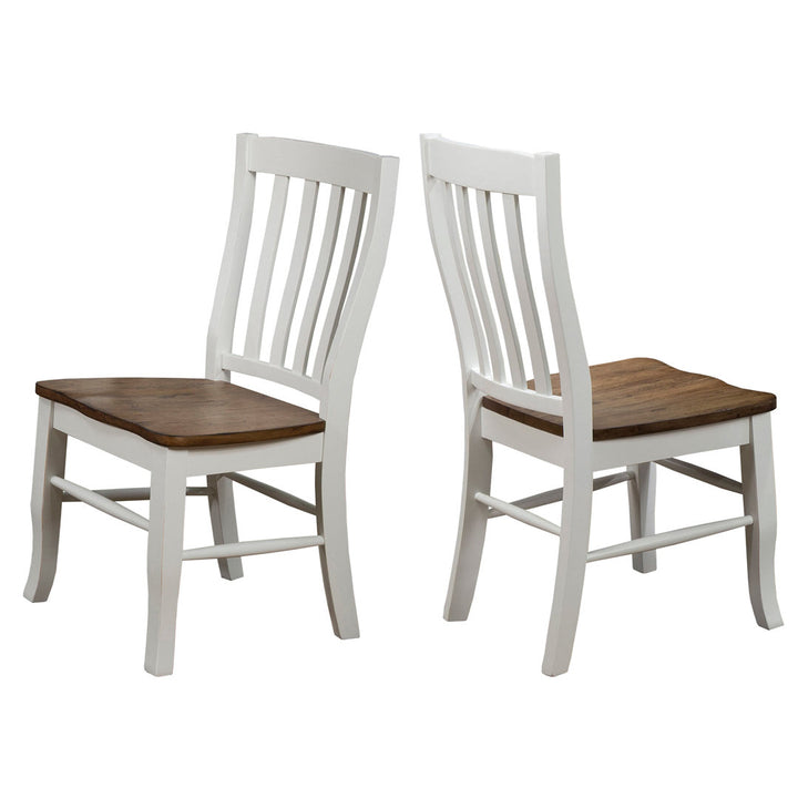 Courtdale Solid Wood Slat Back Side Chair (Set of 2) Three Posts™ Color: Almond / White